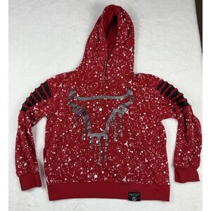 Switch Remarkable Boys Red Paint Splatter Bull Graphic Hoodie M 10-12